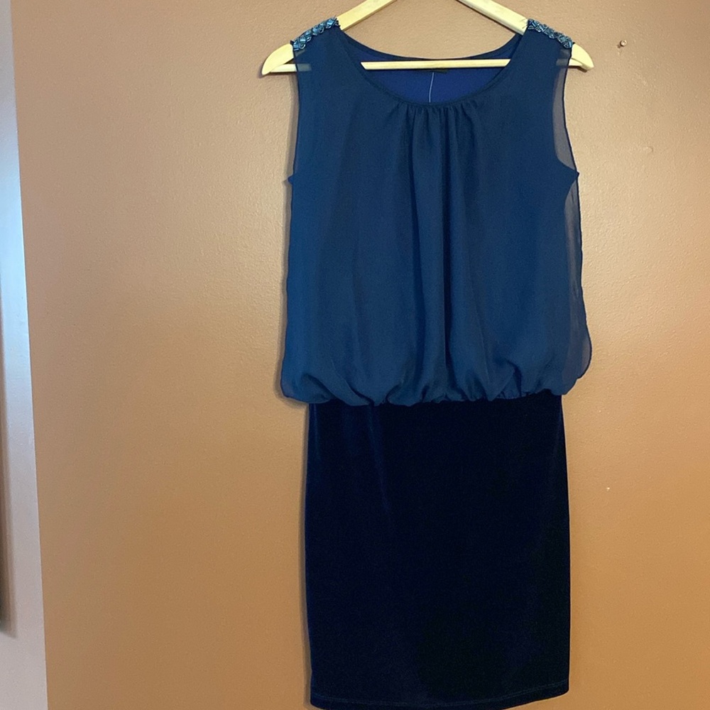 Time Square ladies navy blue dress in size small.